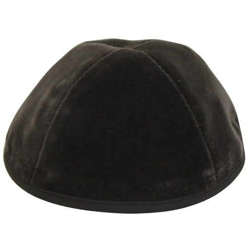 Velvet Kippot Gray - 4 Parts With Rim