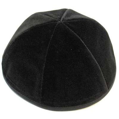 Velvet Kippot Black - 6 Parts With Rim