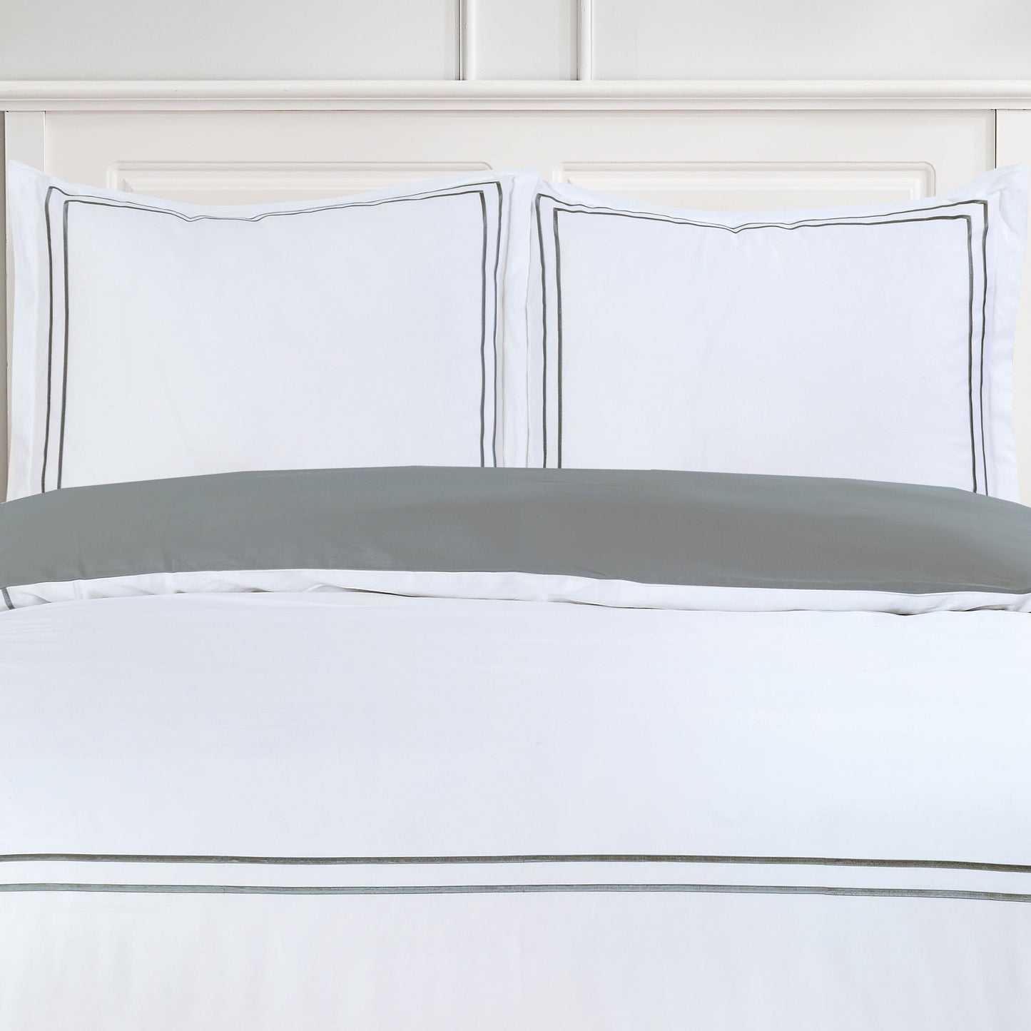 Flora Hotel Collection - White with Gray Embroidery #BL50-2