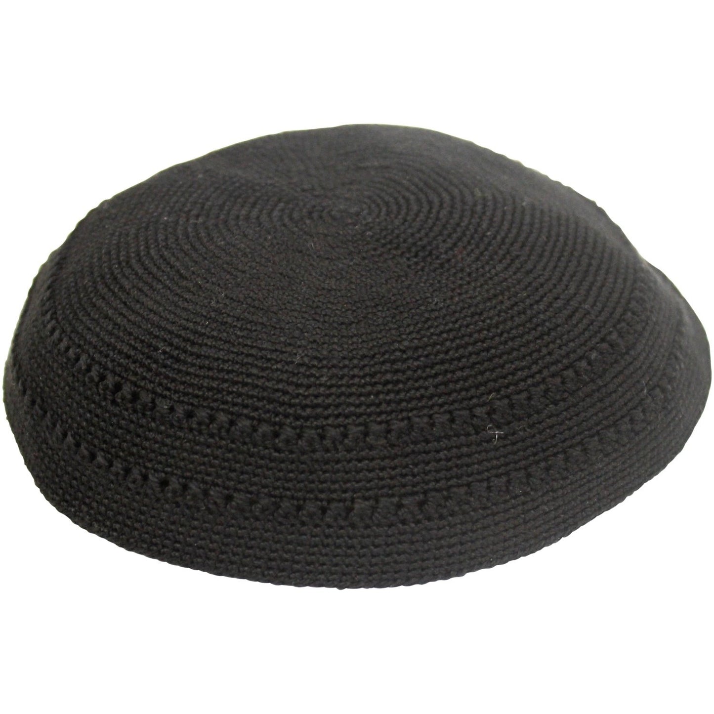 Knit Kippot - Black With Holes #DMCBK-H