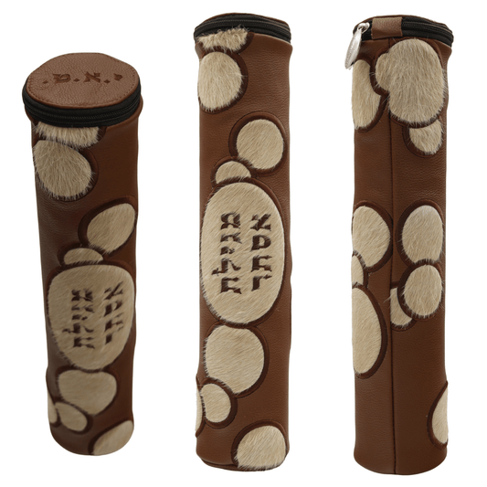 Custom Fur & Leather Megillah Tube #MT36