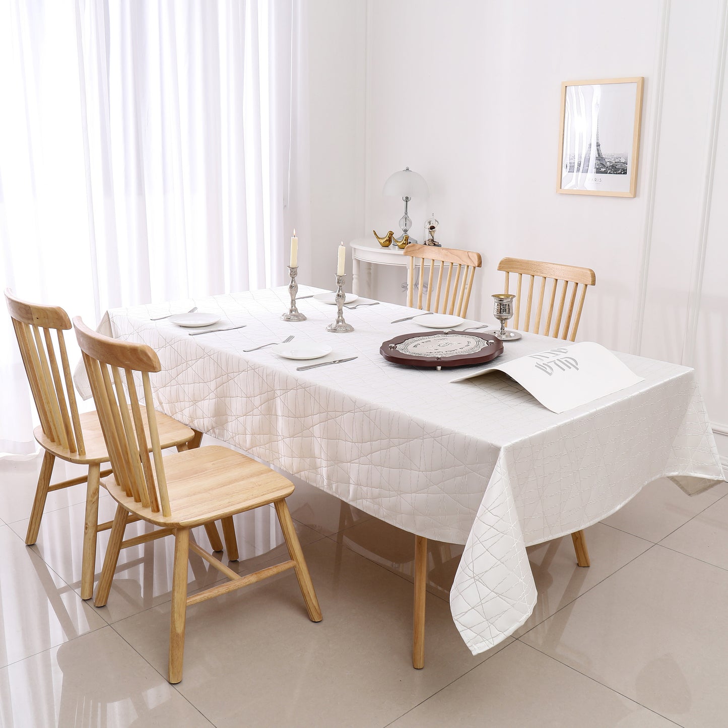 Shul Tablecloth Jacquard #STC1334