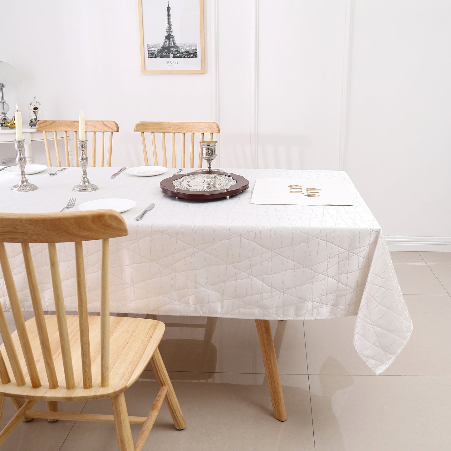 Shul Tablecloth Jacquard #STC1334