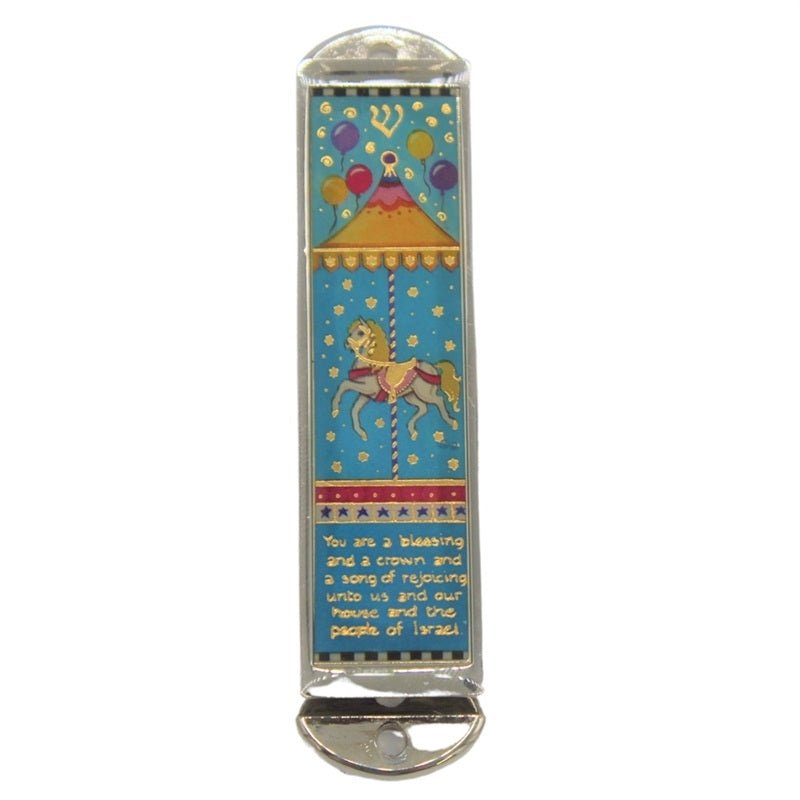 Mezuzah Case - Multicolor Marygoround 4"