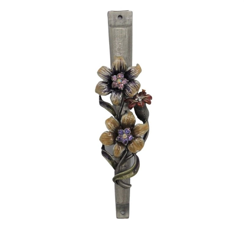 Mezuzah Case - Gem Floral 5"