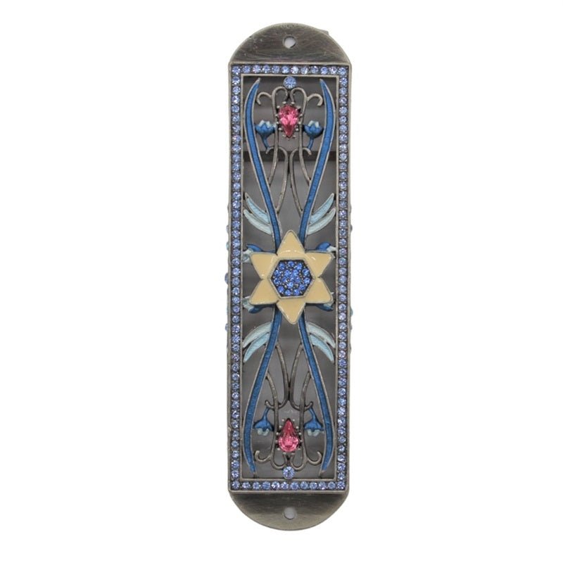Mezuzah Case - Gem Star Floral 5"