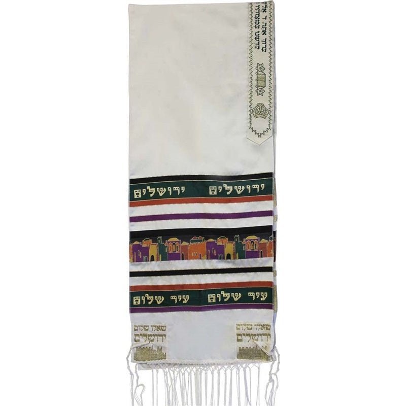 Tallit Jerusalem - Green and Gold