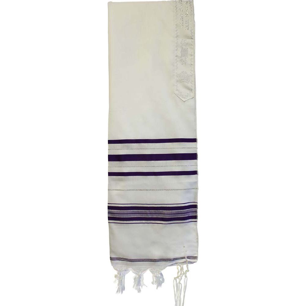 Acrylic Tallit Purple and Silver