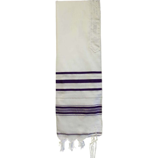Acrylic Tallit Purple and Silver