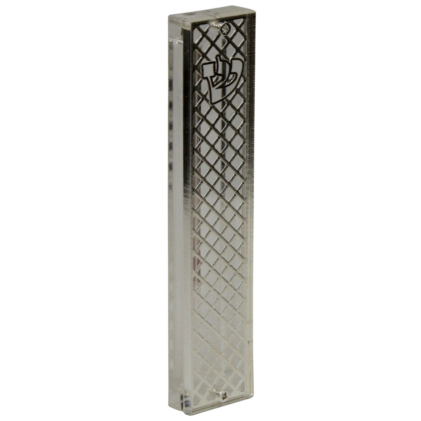 Lucite / Metal Mezuzah Case 15 CM -Silver