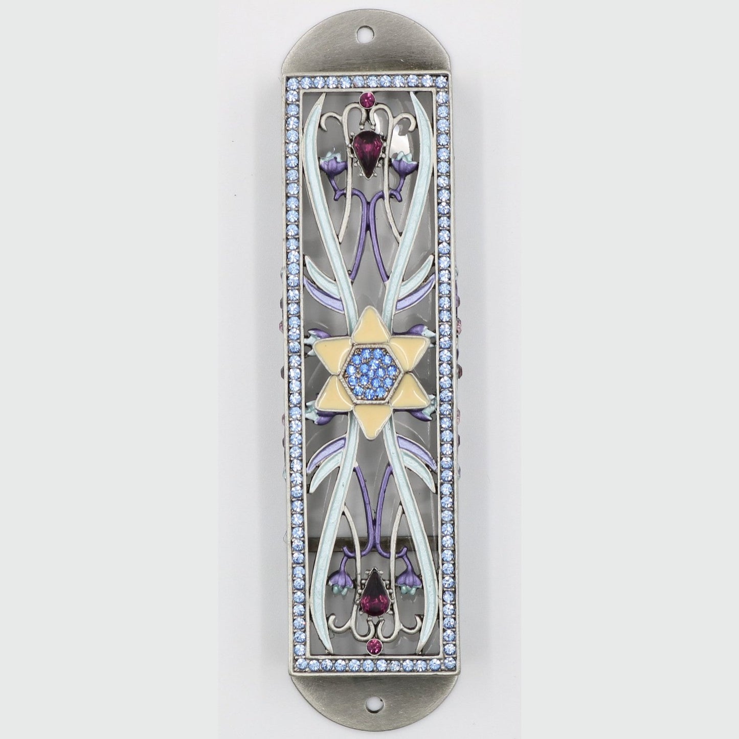 Mezuzah Case - Gem Star Floral 5"