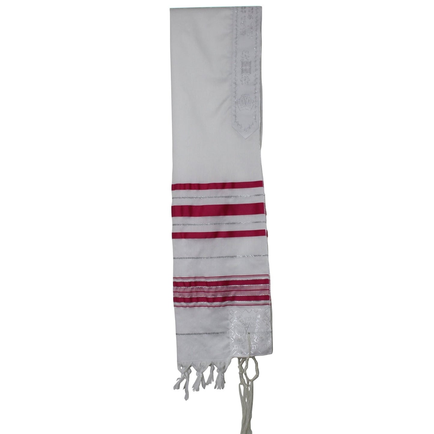 Acrylic Tallit Fuchsia and Silver