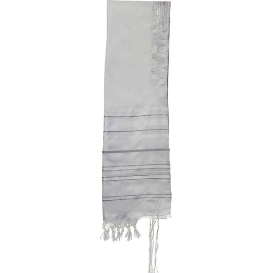Acrylic Tallit White and Silver