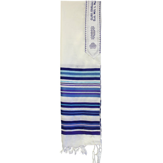 Multicolor Wool Tallit - Blue