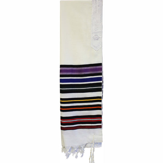 Multicolor Wool Tallit - Red