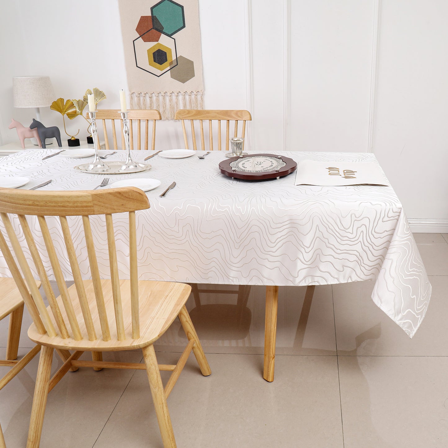 Shul Tablecloth Jacquard #STC1347