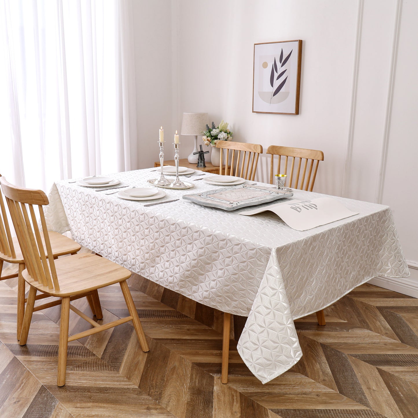 Shul Tablecloth Jacquard #STC1360