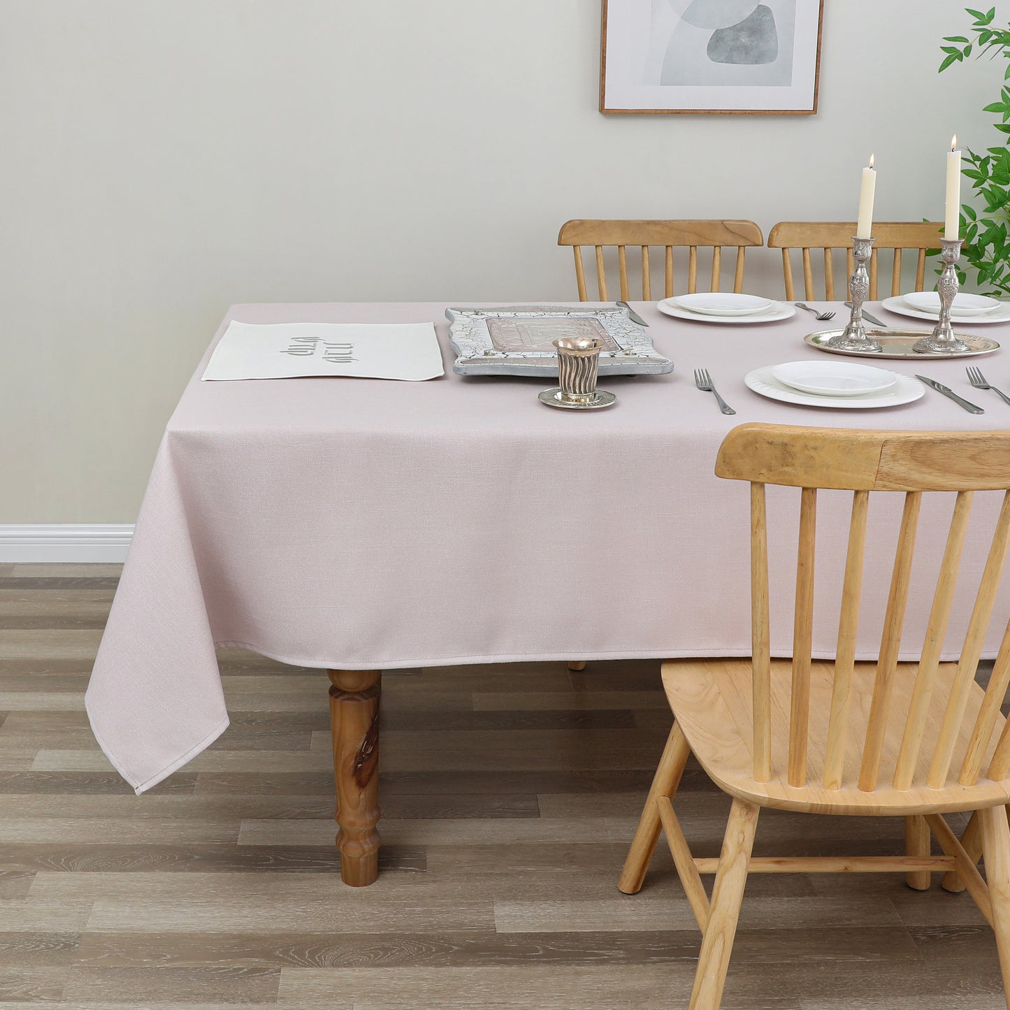 Tablecloth - Value Linen Look - Harvest Weave - Rose #TC1802