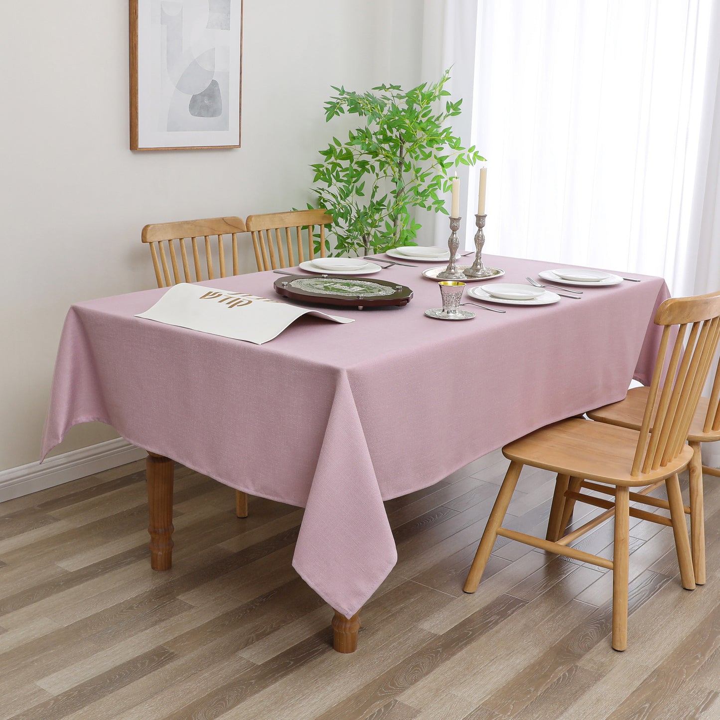 Tablecloth - Value Linen Look - Harvest Weave - Blush #TC1803