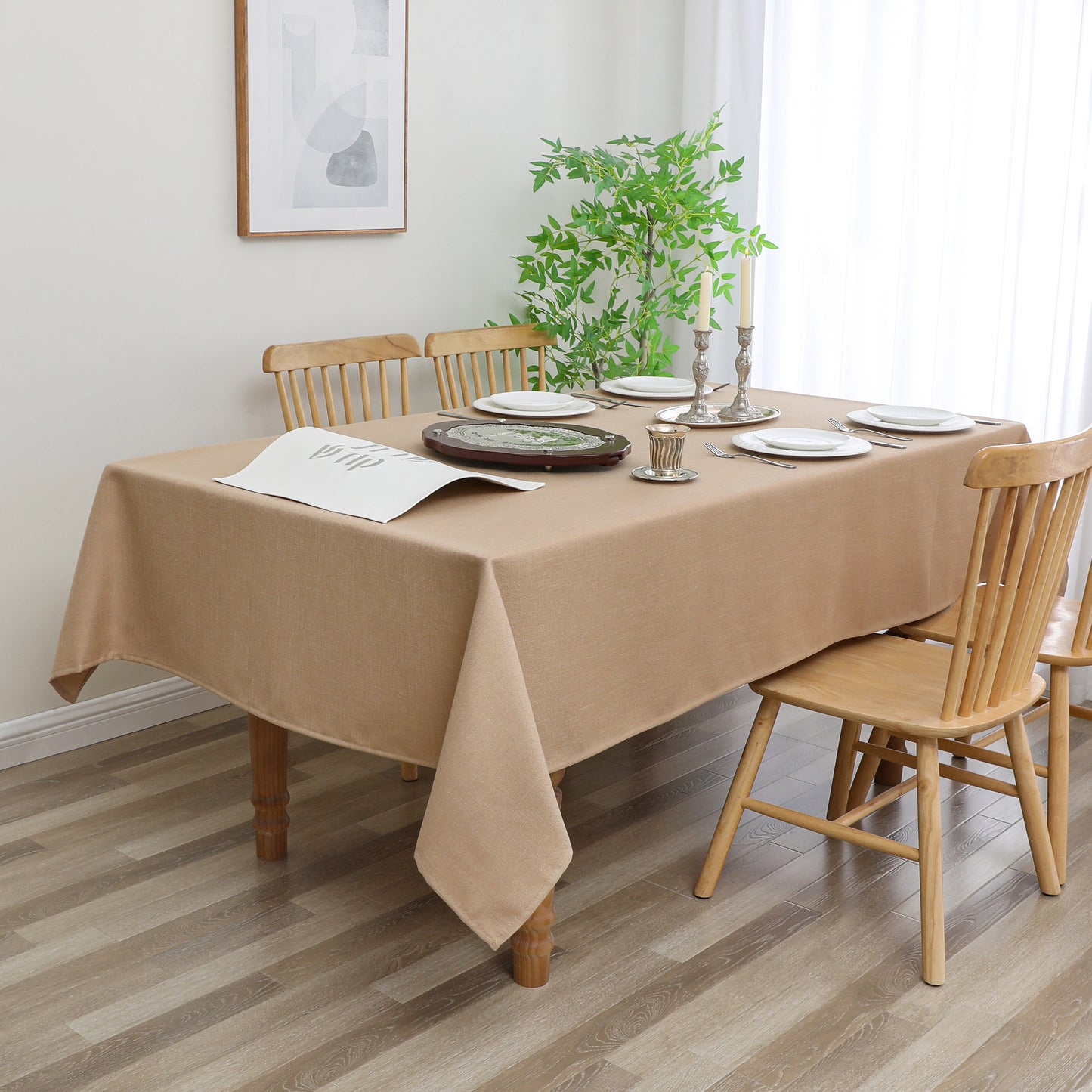 Tablecloth - Value Linen Look - Harvest Weave - Gold #TC1806