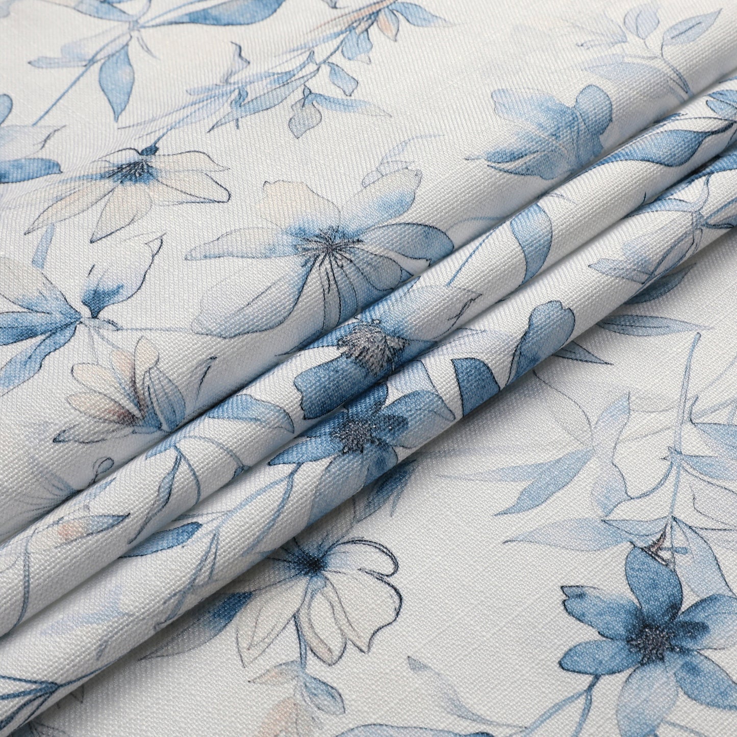 Tablecloth - Value Linen Look - Harvest Weave - Soft Blue Flowers #TC1810