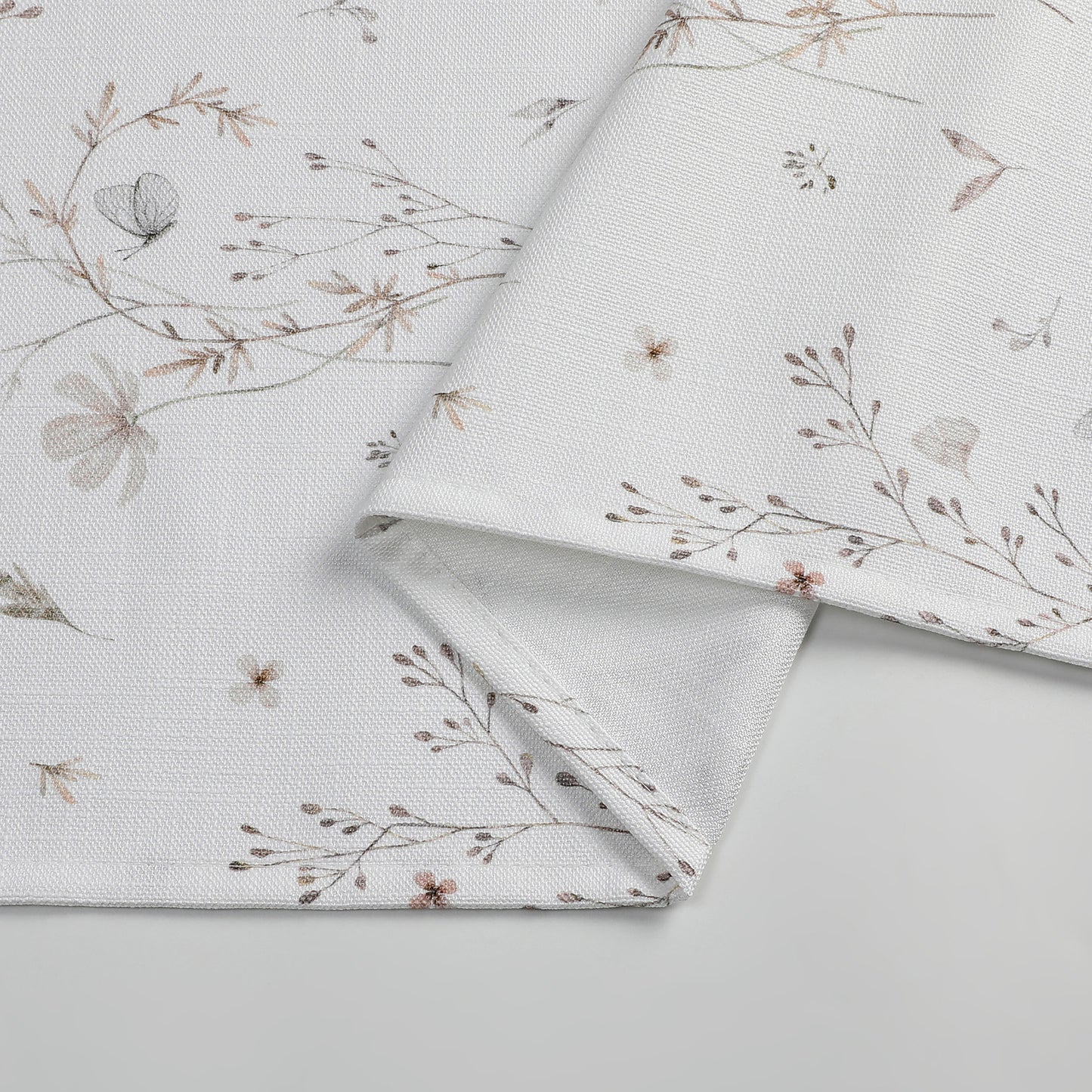 Tablecloth - Value Linen Look - Harvest Weave - Soft Blush Floral Butterfly #TC1811