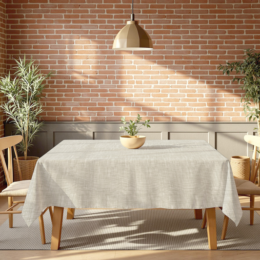 Tablecloth - Poly Floral - Woven Stone #TC6