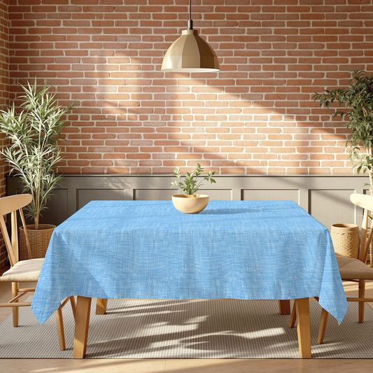 Tablecloth - Poly Floral - Woven Blue #TC7
