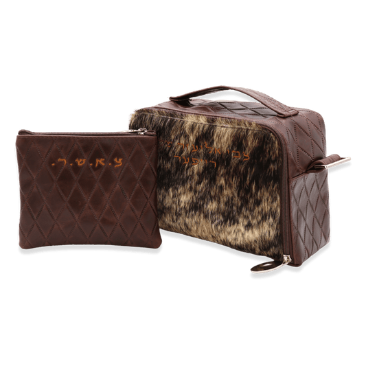 Custom Leather Travel Tallit / Tefillin Bag Style #6000-C1