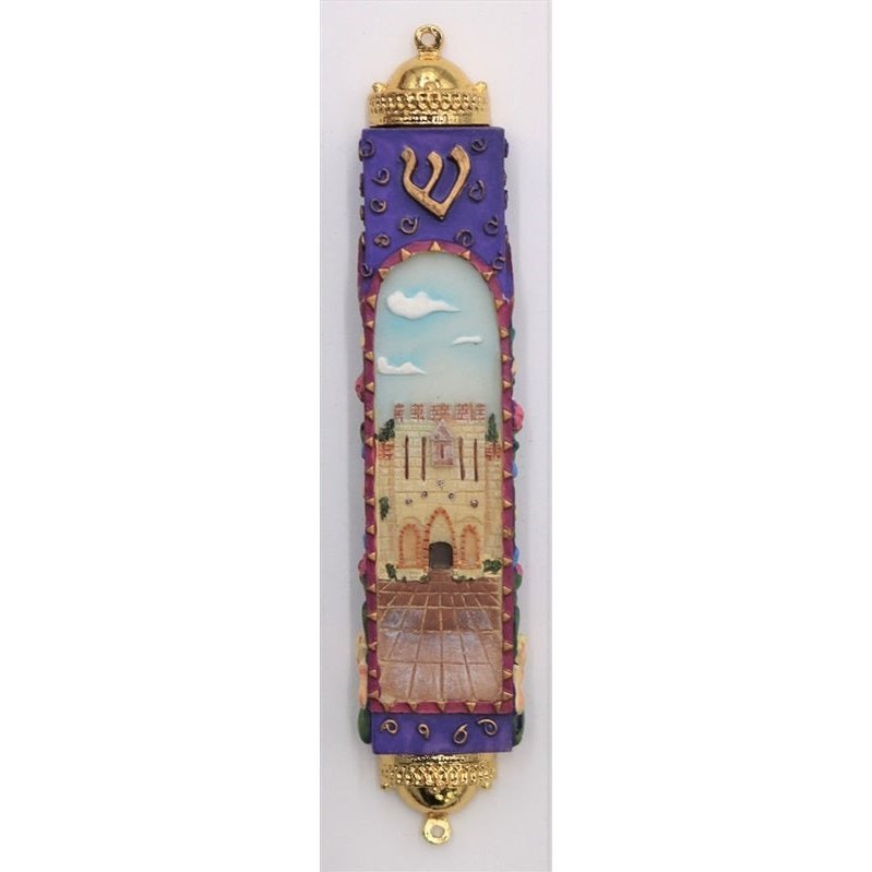 Mezuzah Case - Gate of Jerusalem 5"