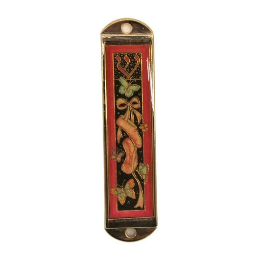 Mezuzah Case - Butterflies 4"