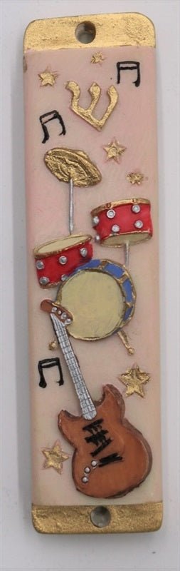 Mezuzah Case - Guitar/ Drum Set  4"