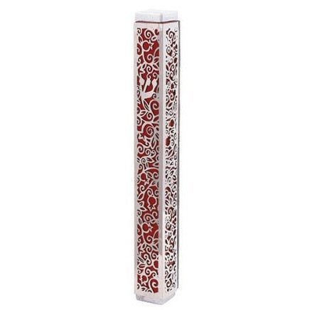 Mezuzah Case - Jerusalem - Red 4.7"