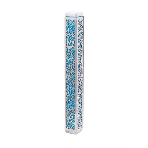 Mezuzah Case - Jerusalem - Turqoise 4.7"