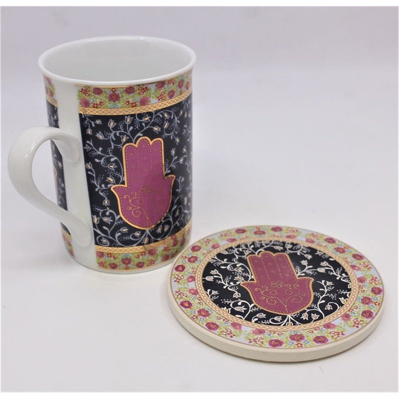 Hamsa Mug + Coaster #RM-MUG04