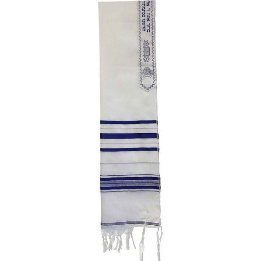 Acrylic Tallit Blue and Silver