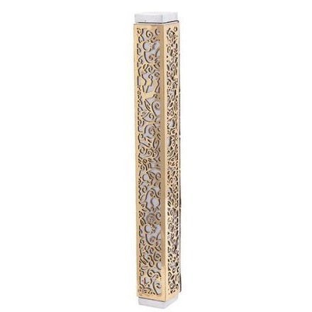 Mezuzah Case - Jerusalem - Gold 4.7"