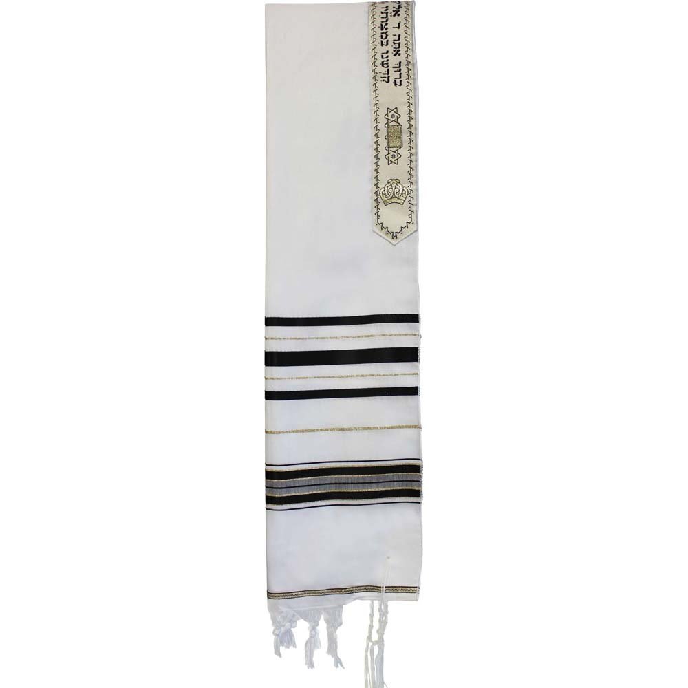 Acrylic Tallit Black and Gold