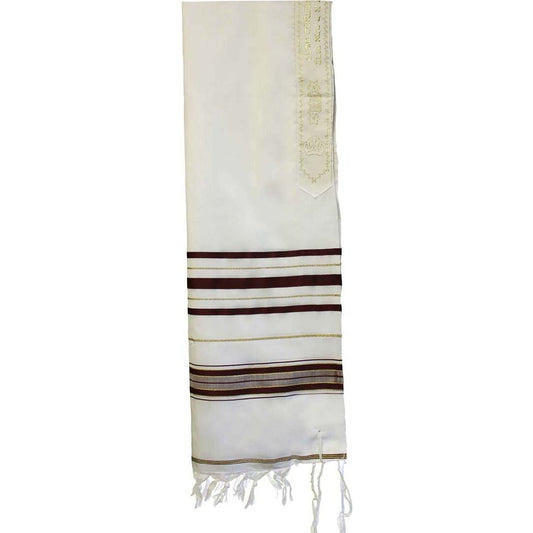 Acrylic Tallit Maroon and Gold