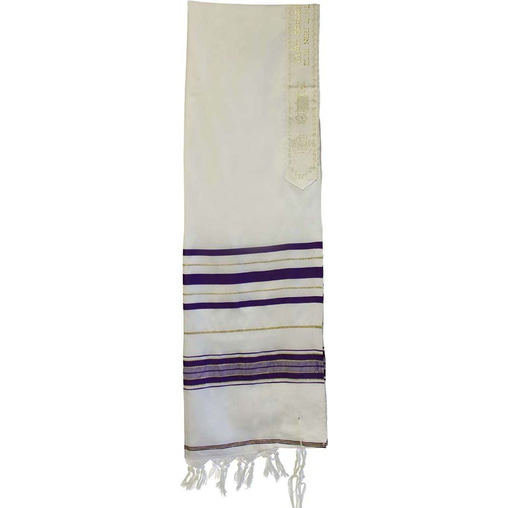 Acrylic Tallit Purple and Gold