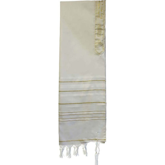 Acrylic Tallit White and Gold
