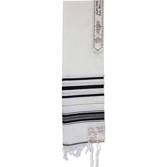 Wool Tallit - Black and Gold
