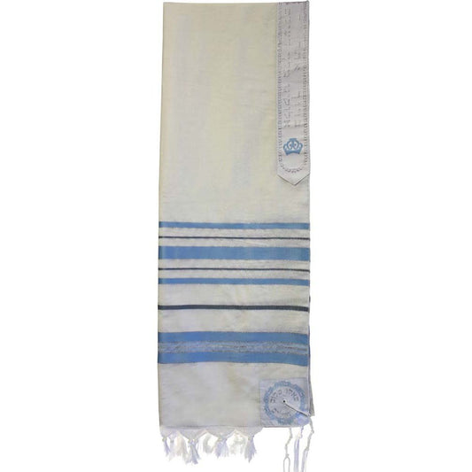 Wool Tallit - Turquoise and Silver